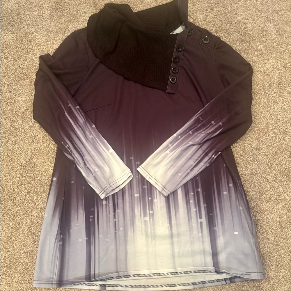 Elegant Gradient Long Sleeve Top